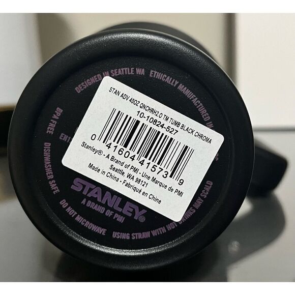 NWT Stanley Quencher H2.0 FlowState Tumbler 40oz, BLACK CHROMA - Picture 3 of 3